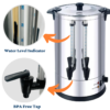 CVS Stainless Steel Electric Catering Urn - Water Boiler - Tea Urn Kettle - Water Level Indicator - Anti-drip Tap - Temperature Control - Image 4