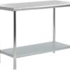 CVS Double Layer Stainless Steel Kitchen Catering Table- Food Prep Workbench Dining Table - Image 2