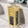 CVS Luxurious Gold/Silver Stainless Steel Bin, Commercial Restaurant Large Bin with Lid, Ashtray Bin - Image 5