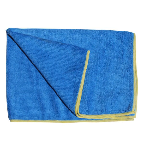 6x Premium CVS Microfibre Car Drying Towel 35×55 cm – Blue with Yellow Edge - Image 2