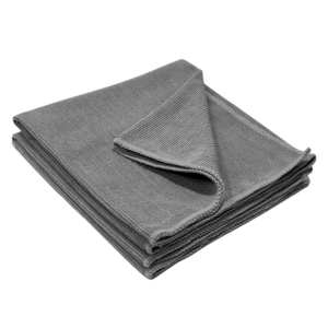 2x Grey Pinpoint Weave Microfibre Glass Cloth 60x40cm Smear Free Window Cleaning Towel