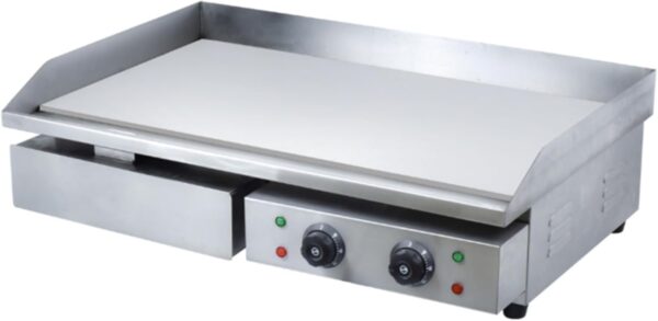 Electric Griddle with Dual Burners – 3KW High-Powered Heating, 50-300°C Temperature