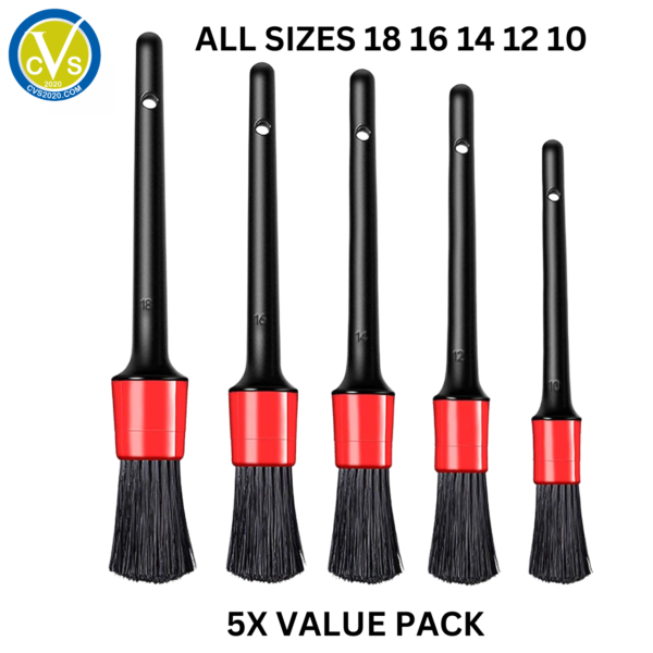 5x Martin Cox Detailing Brush - Value Pack Ideal for Exterior and Interior Surfaces