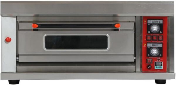 Commercial Compact Gas Pizza Oven with 1 Tray, Energy-Efficient 100W, Spacious 67 x 47 x 19 cm Chamber