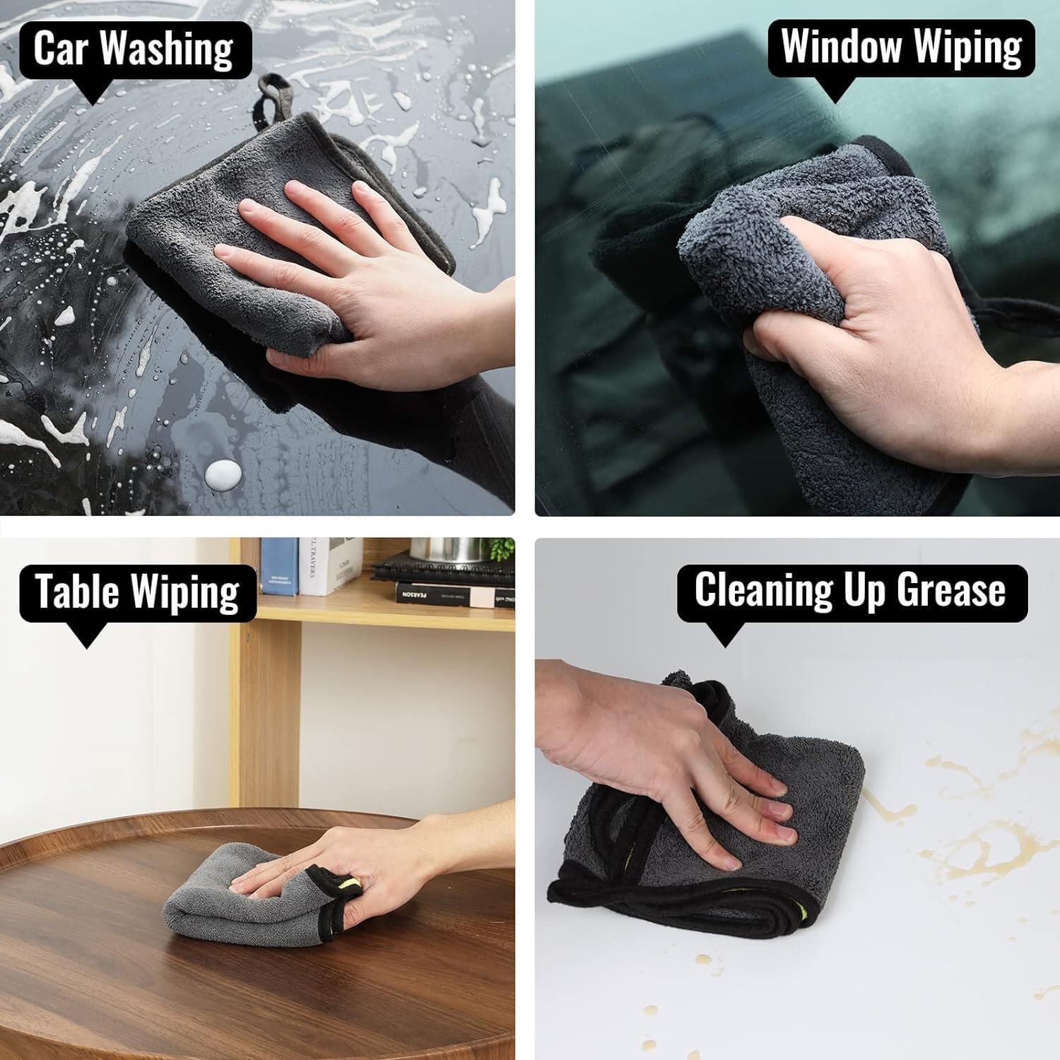 (Pack of 2) Premium Dual-Purpose Microfiber towel for Car Detailing – Scratch-Free, Ultra-Soft, Highly Absorbent Microfibre Cleaning Cloth- 40 x 45CM - Image 10