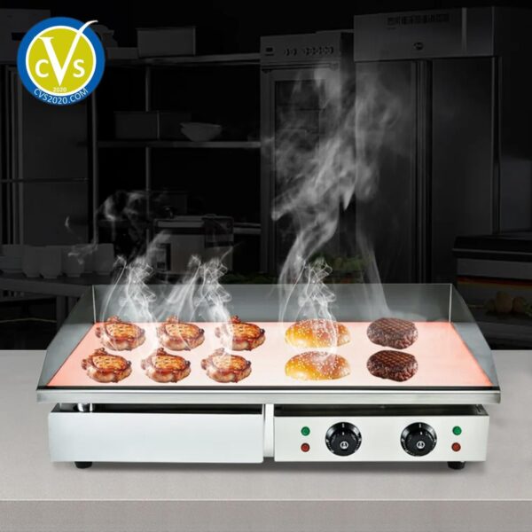Electric Griddle with Dual Burners – 3KW High-Powered Heating, 50-300°C Temperature - Image 3