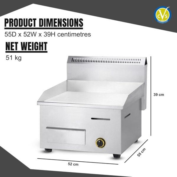 Commercial Gas Griddle – 50°C to 300°C Adjustable Temperature, Thick Steel Cooking Surface - Image 6