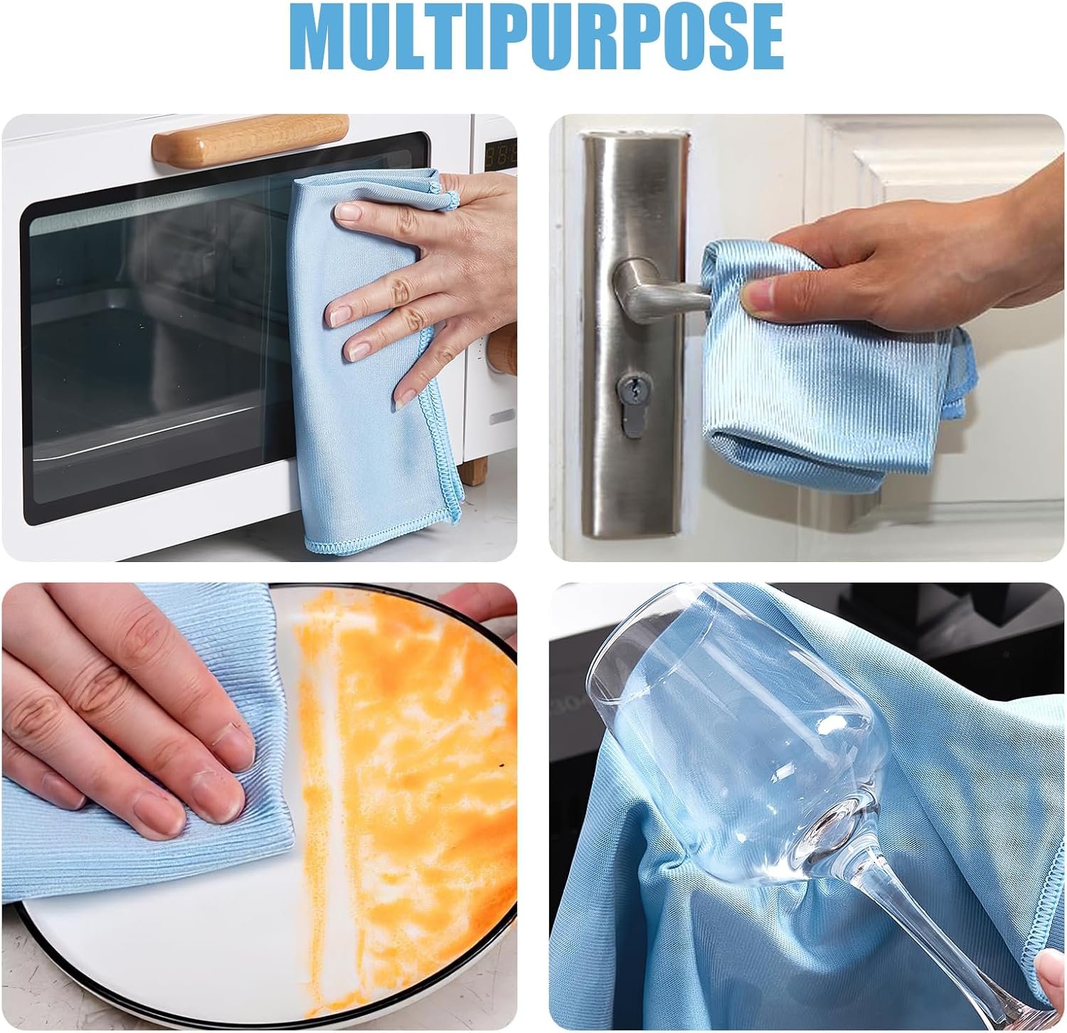 6x Professional Microfibre Glass Cleaning Cloth – Streak Free Towel 40×40/60×70 cm - Image 4
