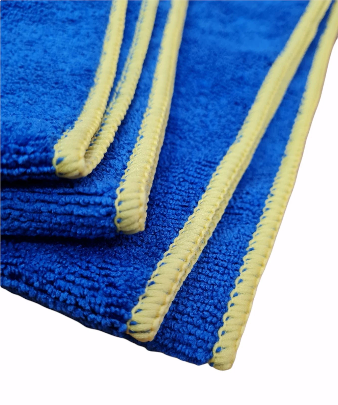 6x Premium CVS Microfibre Car Drying Towel 35×55 cm – Blue with Yellow Edge - Image 3