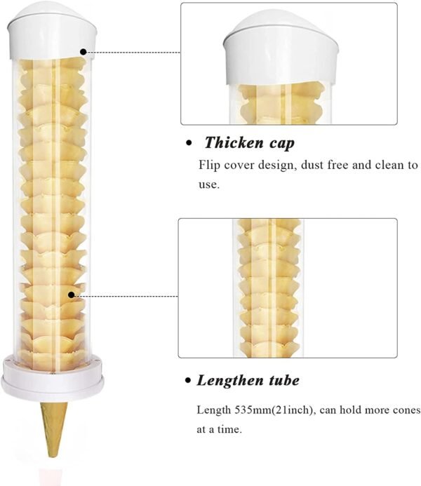 Ice Cream Cone Storage Dispenser Reusable Plastic Ice Cream Cone Holder - Image 7