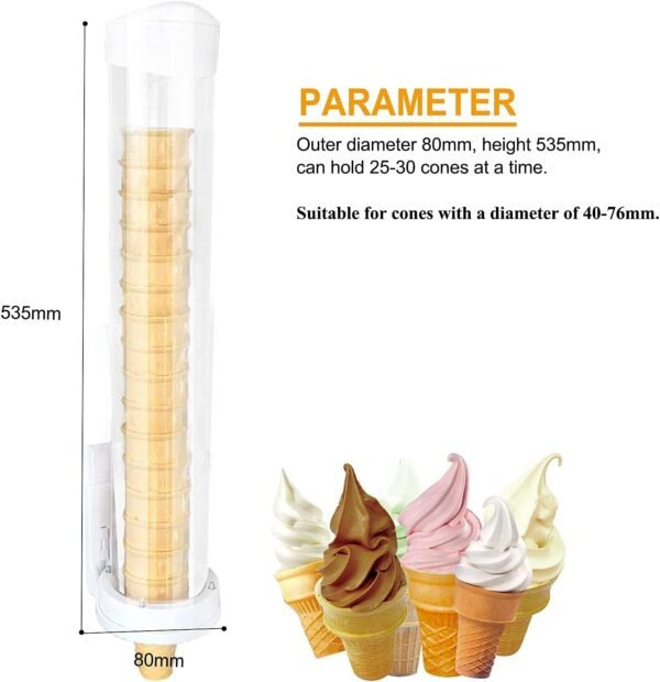 Ice Cream Cone Storage Dispenser Reusable Plastic Ice Cream Cone Holder - Image 4