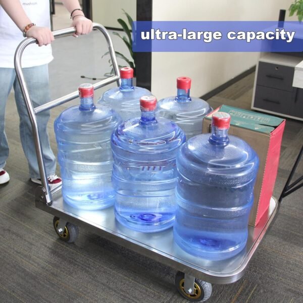Heavy Duty Folding Platform Trolley – 300kg Capacity, 90x60x47.2 cm, Foldable Handle, 4 Swivel Wheels (360°) - Image 6