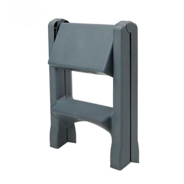 Folding 2 Step Plastic Ladder – Lightweight Portable Household Step Stool - Image 2