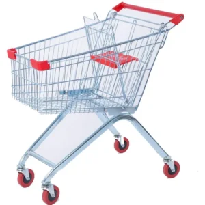 90L Heavy-Duty Metal Supermarket Shopping Trolley - Commercial Grade Child Seat