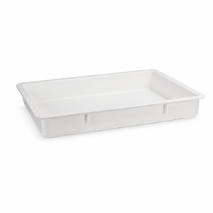 PP Plastic Pizza Dough Proofing Tray Shallow Bakery Dough Box Stackable 85mm