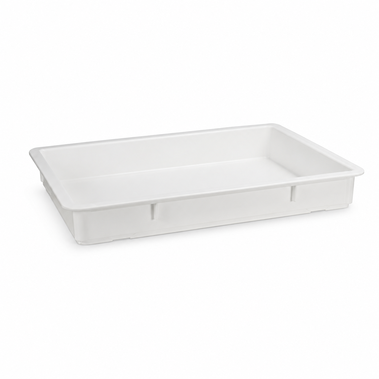 PP Plastic Pizza Dough Proofing Tray Shallow Bakery Dough Box Stackable 85mm