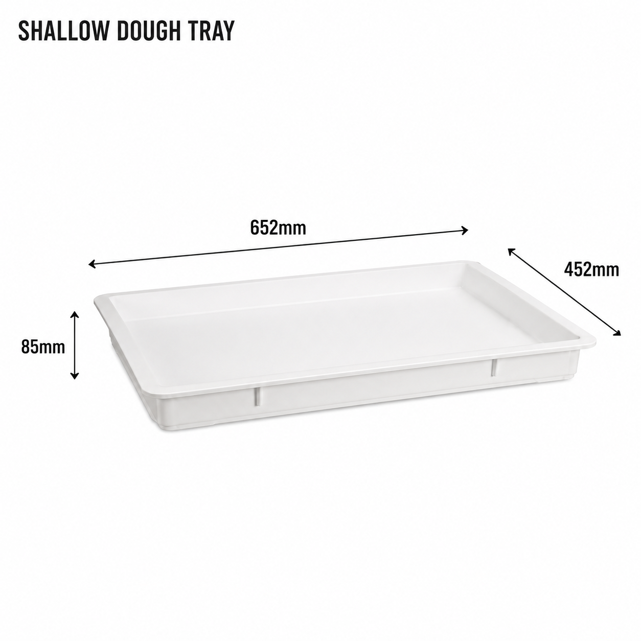 PP Plastic Pizza Dough Proofing Tray Shallow Bakery Dough Box Stackable 85mm - Image 2