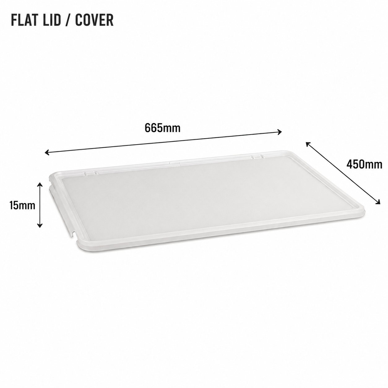 PP Plastic Pizza Dough Tray Lid Flat Cover Bakery Dough Box Cover Stackable - Image 2